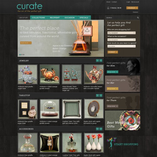 CurateGifts.com boutique web design