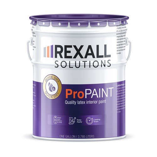 rexall solution paint pail label design