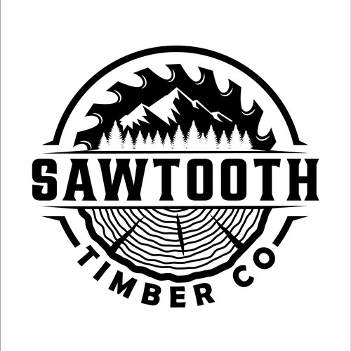 Factitious Logo for SAWTOOTH Timber co.