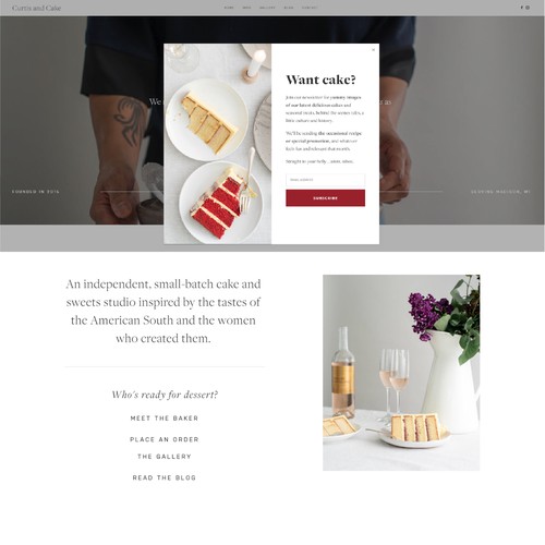Wedding Cake + Sweets Bakery Website