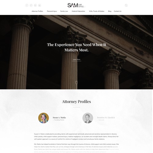 Law firm homepage re-design