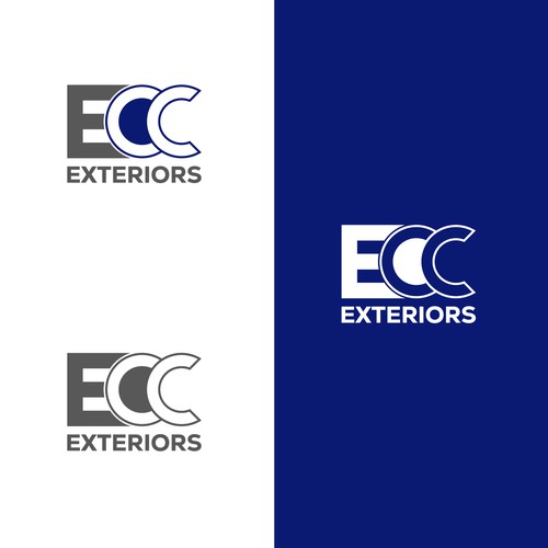 Strong, clean and professional logo design concept for ECC Exteriors.
