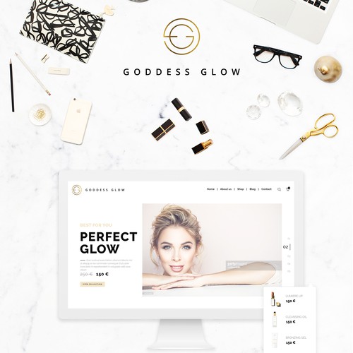 Create clean, elegant, concise website for a Beauty E-commerce Store