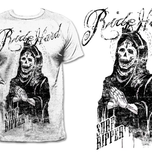 Grunge t-shirt graphic for Surf Ripper