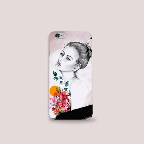 Feminine Illustration for an iPhone Case