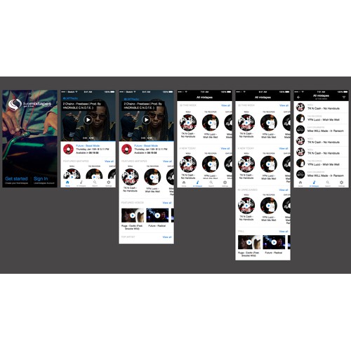 LiveMixtapes iOS App Design