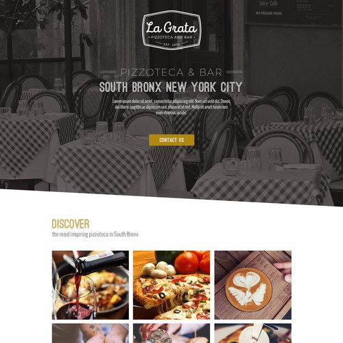 Landing page for NYC based restaurant