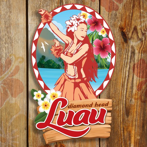 Diamond Head Luau Refrigerator magnet 