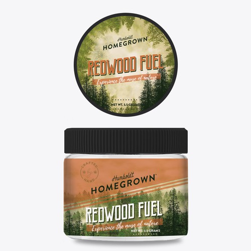 Label proposal for a sustainable modern cannabis brand with a homegrown feel
