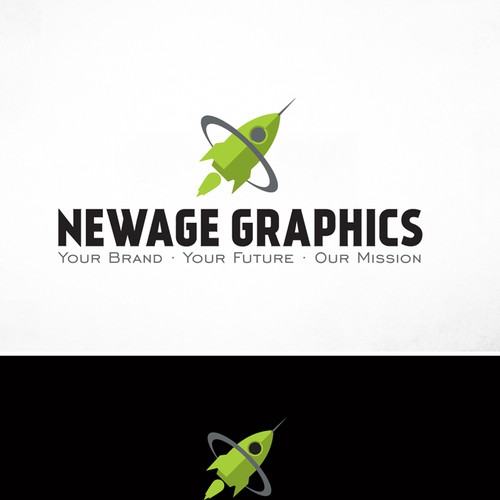 Create a futuristic logo and character for Newage Graphics (Sign & Printing  co.)