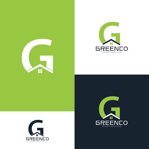 GREENCO PROPERTY INSPECTIONS CONCEPT LOGO DESIGN FOR COMPANY.