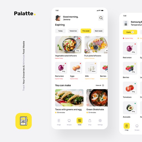 Pallate - Groceries tracking application to minimize food waste