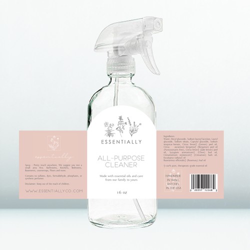 Modern Minimalistic Label for Natural Cleaner