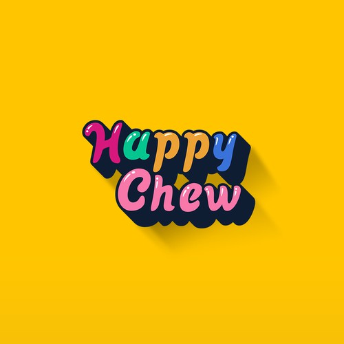 logo for a new natural gum called Happy Chew
