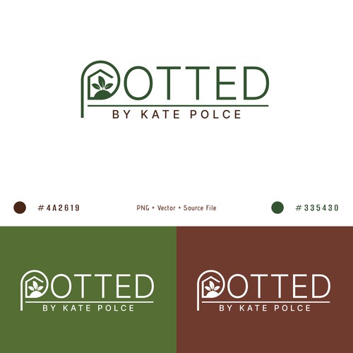 potted green house logo design