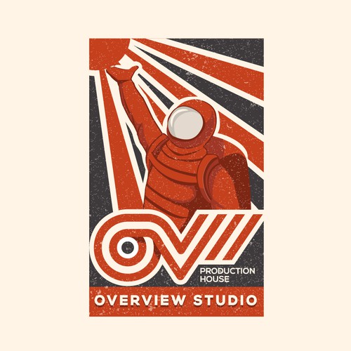 retro logo for OV (overview studio )