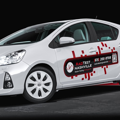  Minimalist car wrap design for a Radon Testing Company