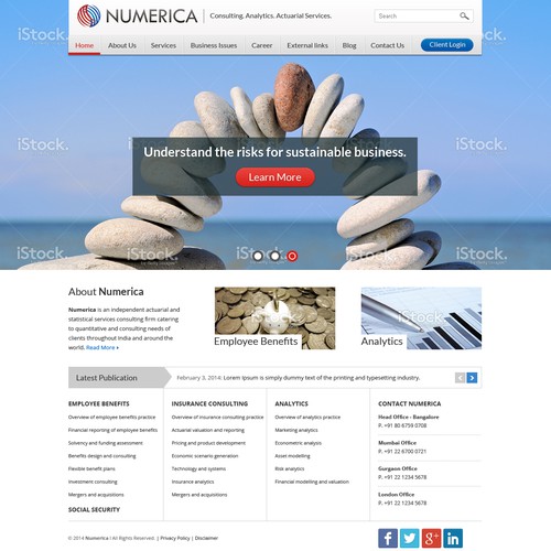 Create a beautiful and professional website for Numerica