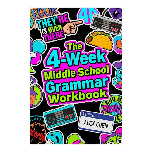 Book Cover Design Concept for "The 4-week middle school grammar workbook"