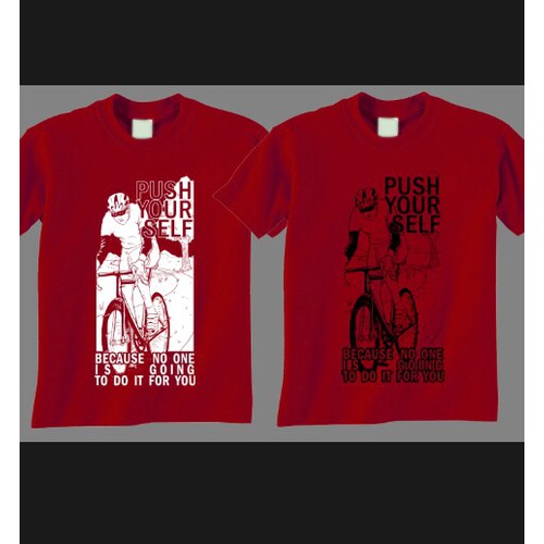 Create a unique, hip, t-shirt design for Cycling enthusiasts, with a positive feeling!