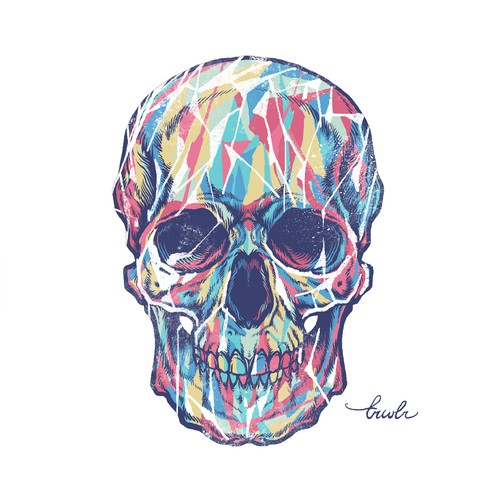 Skull artwork for a fashion label