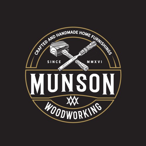 The classic logo concept for the home furnishings from real hardwood