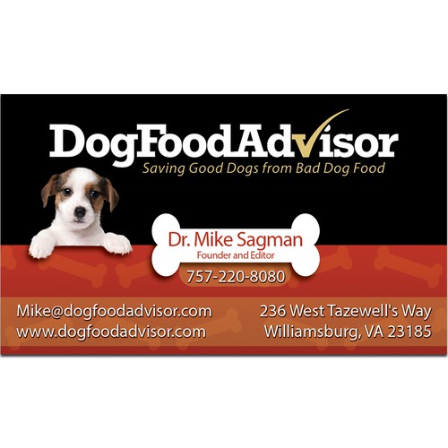 Cute Business Card for Dog Food Advisor