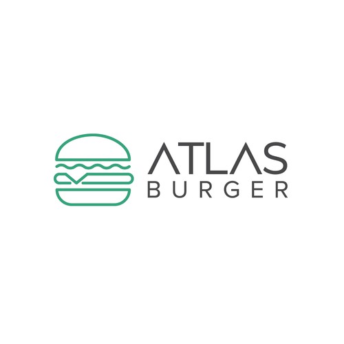 Minimalist Burger Logo for ATLAS BURGER