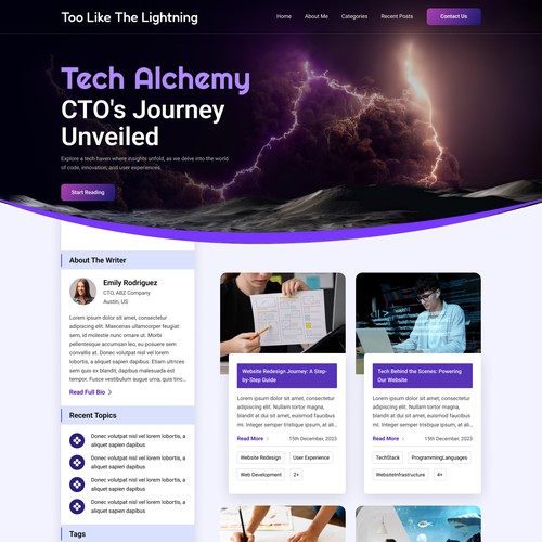 Tech Alchemy Blog Homepage Design