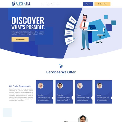 Landing Page Design for human resources consulting group