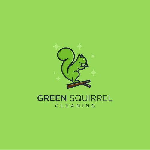 Green Squirrel Cleaning