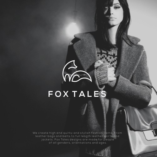 Minimal fox logo for leather brand.