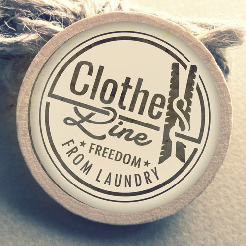 Retro logo for a Laundry Service company.