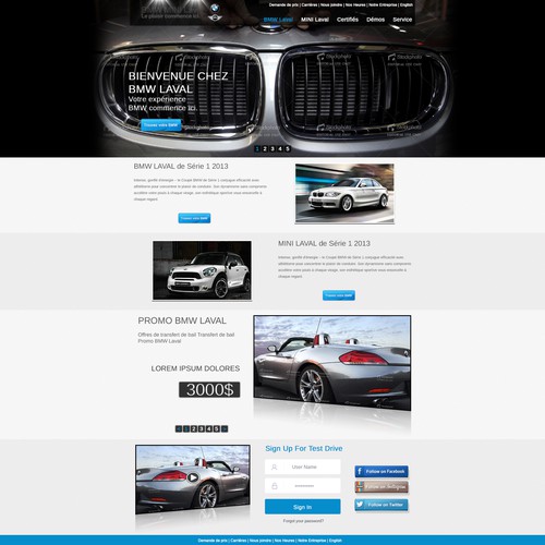 Create the next landing page for BMW Laval