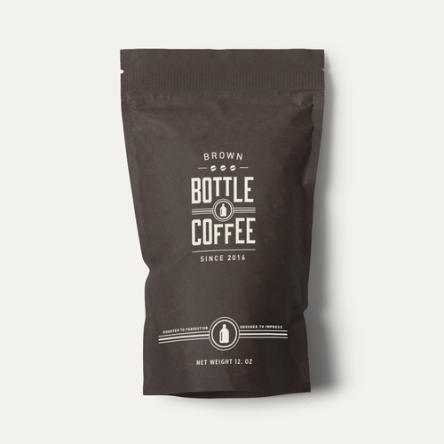 Brown Bottle Coffee Logo Concept