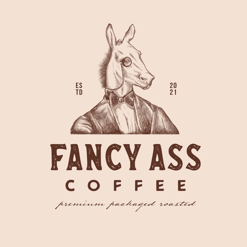 Fancy donkey for premium packaged raosted coffee bean
