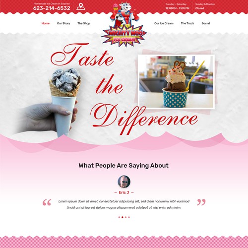 Popular Ice Cream shop needs new Website