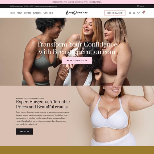 Website Redesign for Cosmetic Breast Operations
