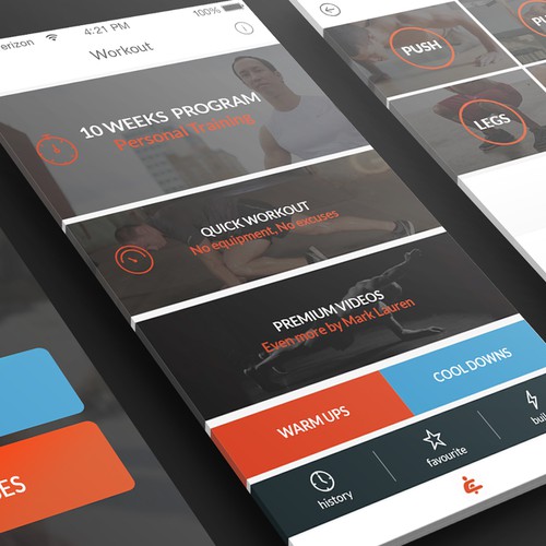 Redesign our successful fitness app to be more modern (newer iOS 7 & 8design)