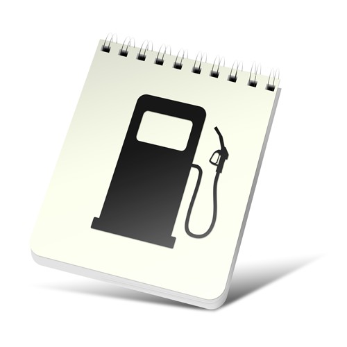 Create a clean technical fuel icon that could also have logbook