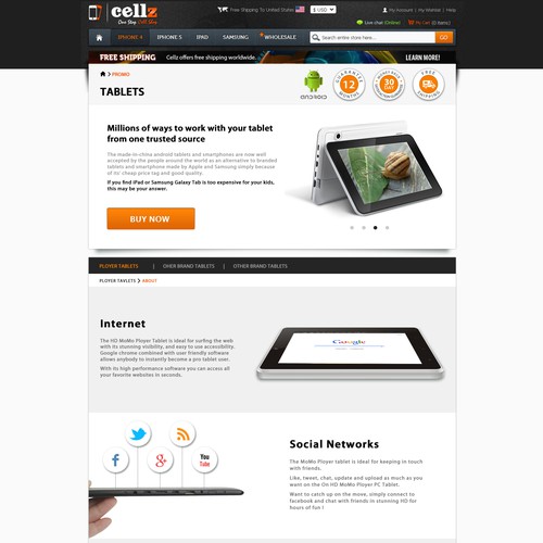 New website design wanted for www.cellz.com