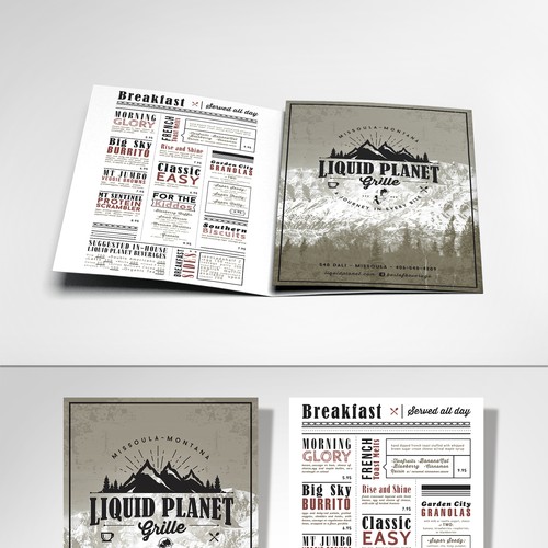 New Restaurant/beverage shop concept menu in Missoula, Montana!