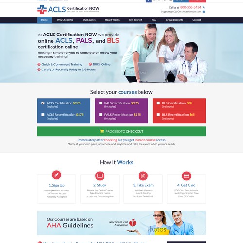 Website Design for Online Medical Training Site.