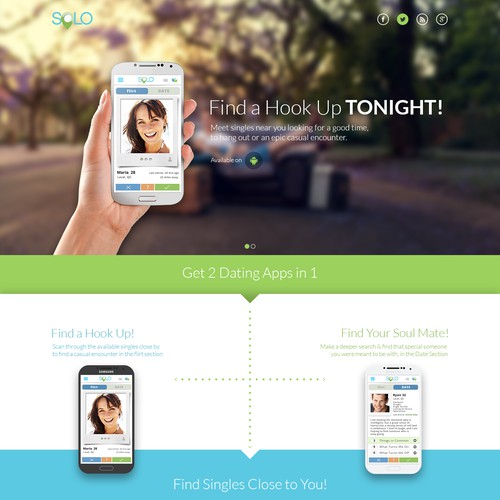 Create simple and engaging landing page for dating app
