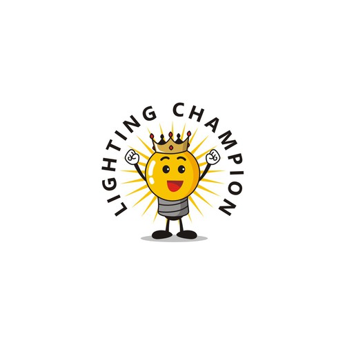 Bulb character logo concept for lighting company