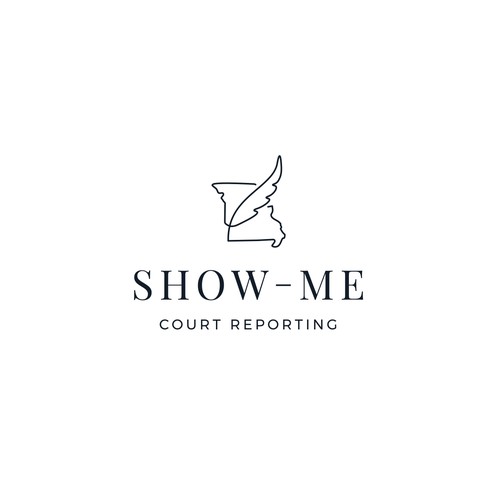 Elegant and modern monoline logo design for Show-Me Court Reporting