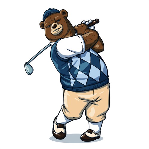 Bear Golf Mascot