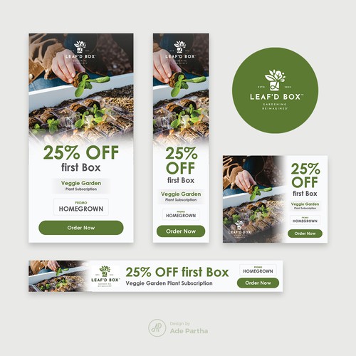 Banner Ads for Leaf'd Box (Veggie Garden Subscription Service)