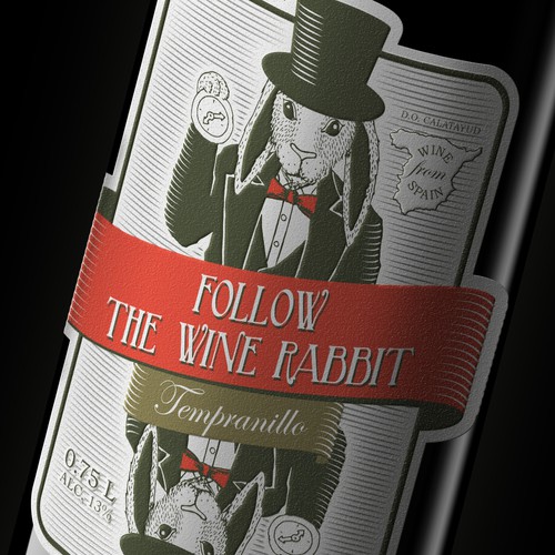 Wine label concept inspired by "Alice in Wonderland"