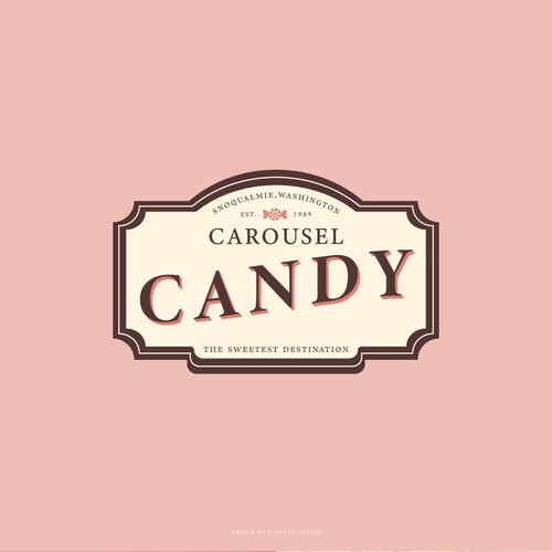 Vintage inspired candy ticket logo design for a candy store